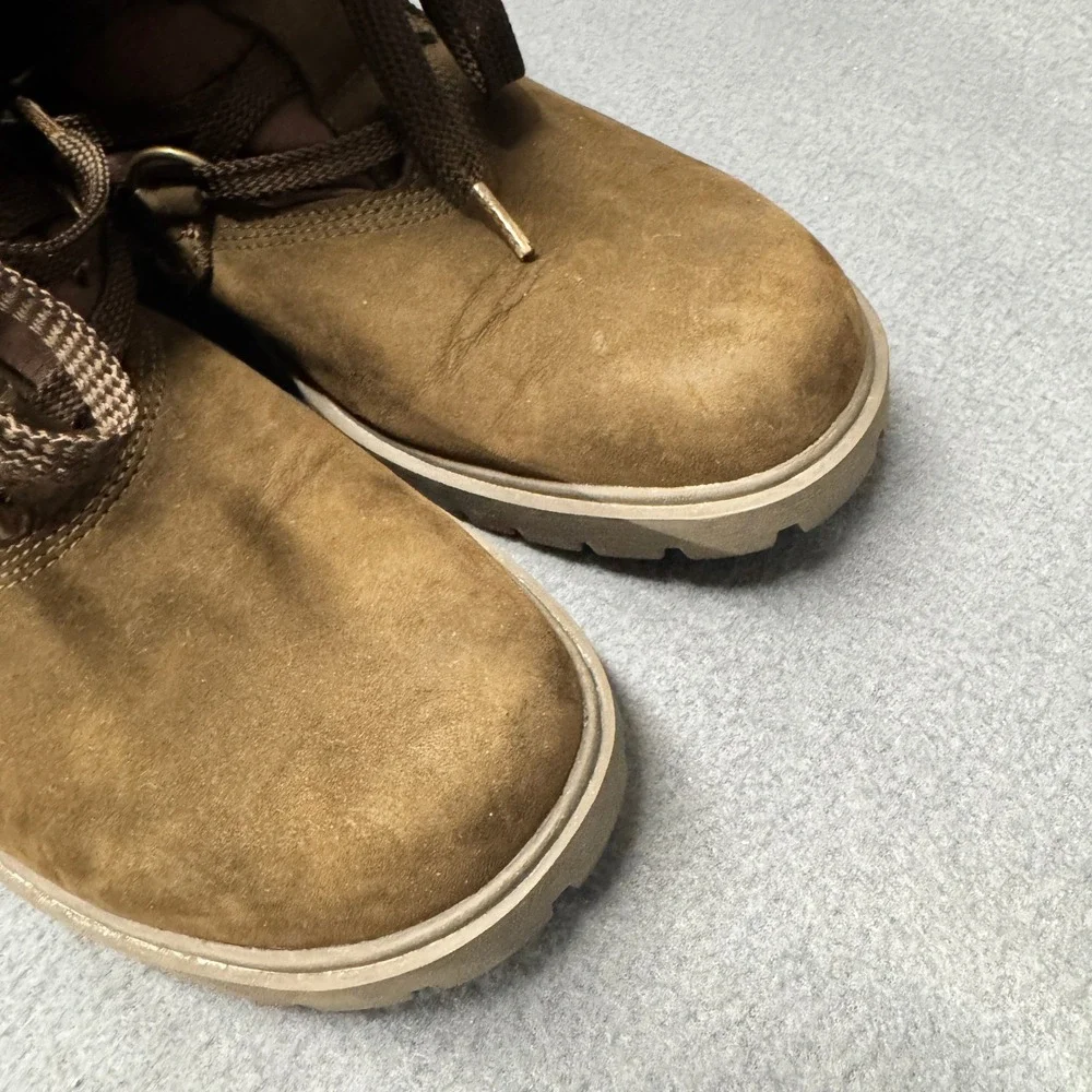 Timberland Boots Womens 9.5 Sherpa Lined‎ 650 Down Insulated Brown Leather